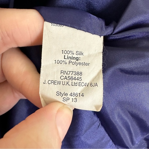 J. CREW Women’s 100% Silk Deep Navy Indigo Cocktail Dress Ruffle Detail, Size 2P - Picture 6 of 9